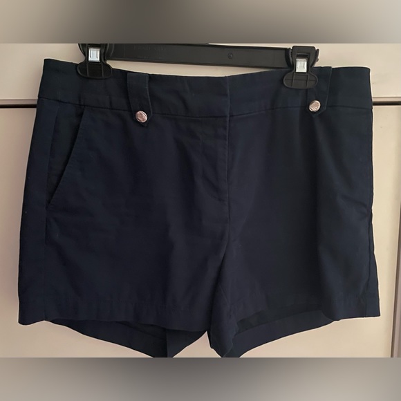 LOFT Pants - LOFT Navy 4” Shorts Military Gold Buttons in Perfect Condition Size 6